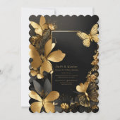 エキゾチック結婚の黒金ゴールドフローラ蝶インビタット (正面)