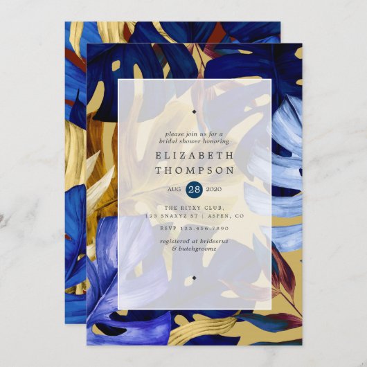 エキゾチック結婚フォレストブライダルシャワー 招待状 (正面/裏面)