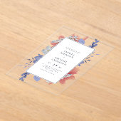 エキゾチック絵を描な手フローラ透結婚明 アクリル招待状 (レイダウン)