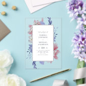 エキゾチック絵を描な手フローラ透結婚明 アクリル招待状 (インサイチュ (ウェディング))