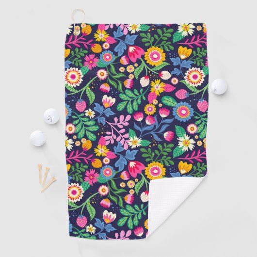 エキゾチック絵を描な手花柄–48330 ゴルフタオル (インサイチュ)