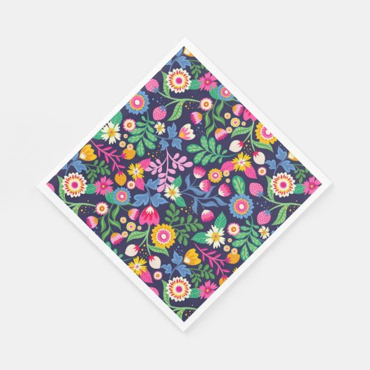 エキゾチック絵を描な手花柄–48330 スタンダードランチョンナプキン (角)