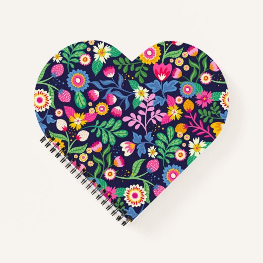 エキゾチック絵を描な手花柄–48330 ノートブック (正面)