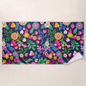 エキゾチック絵を描な手花柄–48330 ビーチタオル (正面)