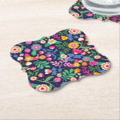 エキゾチック絵を描な手花柄–48330 ペーパーコースター (アングル)