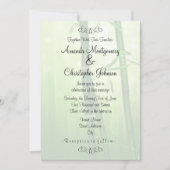 エキゾチック緑の竹結婚の 招待状 (正面)