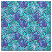 エキゾチック緑葉の模様 ファブリック (見本)