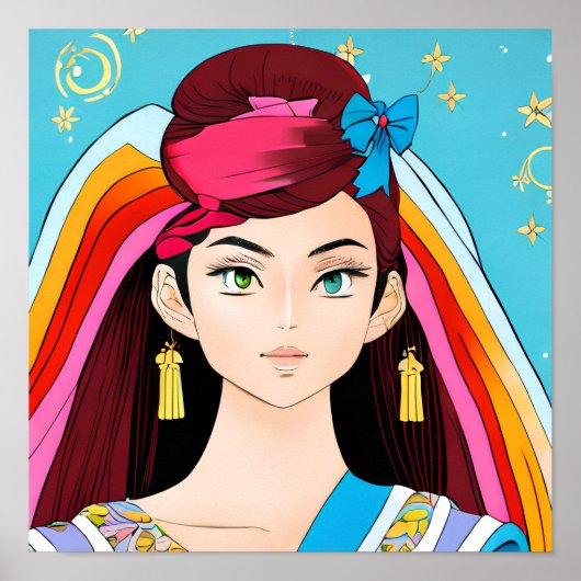 エキゾチック美しいアニメウーマン、オートオートクチュール ポスター (正面)