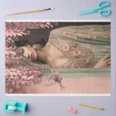 エキゾチック美しいアラベスクバード&フローラポートレート 薄葉紙 (クラフト)