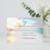 *~*エキゾチック航海の海-ビーチ結婚式RSVP 出欠カード (スタンド正面)