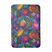 エキゾチック花カラフル植物模様 バスマット (正面縦)