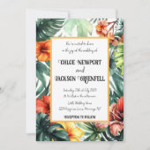 エキゾチック花トロピカル結婚ズ 招待状 (正面)