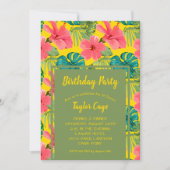 エキゾチック花バースデーパーティ招待状 (正面)