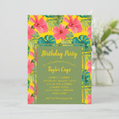 エキゾチック花バースデーパーティ招待状 (スタンド正面)