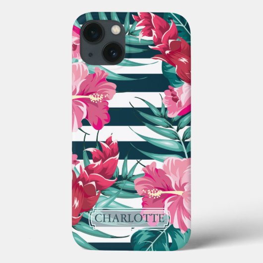 エキゾチック花モノグラムストライプの Case-Mate iPhoneケース (裏面)