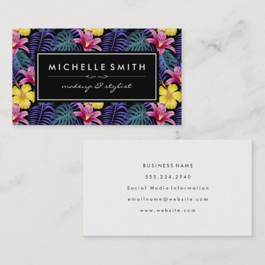 エキゾチック花柄 名刺 (正面/裏面)