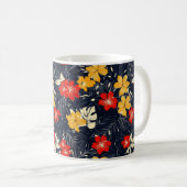 エキゾチック花花の花柄 コーヒーマグカップ (正面右)