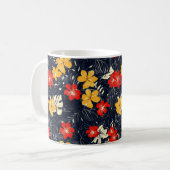エキゾチック花花の花柄 コーヒーマグカップ (正面左)