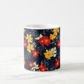 エキゾチック花花の花柄 コーヒーマグカップ (中央)