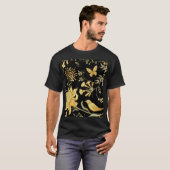 エキゾチック花鳥類ヴィンテージ模様 Tシャツ (正面フル)
