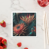 エキゾチック花。 スタンダードカクテルナプキン (インサイチュ)