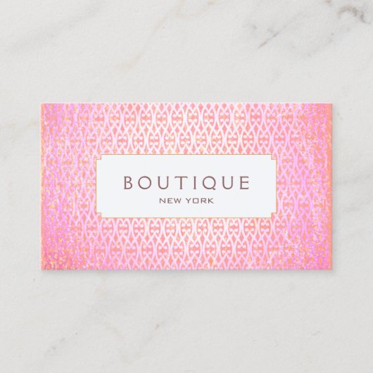 エキゾチック芸術的ピンクパターンファッションと美しい 名刺 (正面)