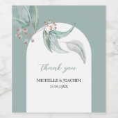 エキゾチック芸術的ユーカリフローラ水彩 ワインラベル (シングルラベル)