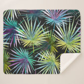 エキゾチック葉なパーム水の色 シェルパブランケット (正面(横))