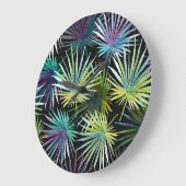 エキゾチック葉なパーム水の色 ラージ壁時計 (傾斜)