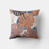 エキゾチック葉なモンテラのヴィンテージ熱帯。 クッション (裏面)