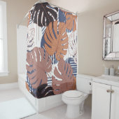 エキゾチック葉なモンテラのヴィンテージ熱帯。 シャワーカーテン (インサイチュ)