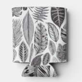 エキゾチック葉なヴィンテージ、フローラ白黒。 缶クーラー (裏面)