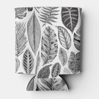 エキゾチック葉なヴィンテージ、フローラ白黒。 缶クーラー