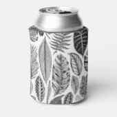 エキゾチック葉なヴィンテージ、フローラ白黒。 缶クーラー (缶裏面)
