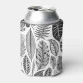 エキゾチック葉なヴィンテージ、フローラ白黒。 缶クーラー (缶正面)