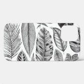 エキゾチック葉なヴィンテージ、フローラ白黒。 Case-Mate iPhoneケース (裏面 (横))