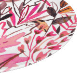 エキゾチック葉な花の雨林のパターン カッティングボード (角)