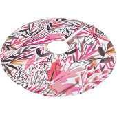 エキゾチック葉な花の雨林のパターン ブラッシュドポリエステルツリースカート (アングル)