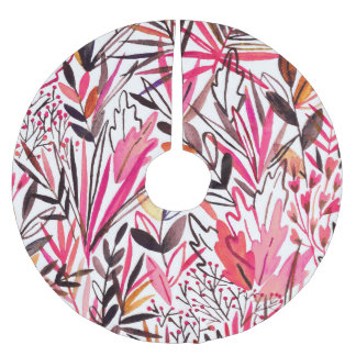 エキゾチック葉な花の雨林のパターン ブラッシュドポリエステルツリースカート