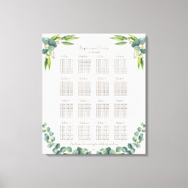 エキゾチック葉ユカリ結婚の座席表 キャンバスプリント