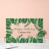 エキゾチック葉熱帯緑の誕生日パーティー アクリルサイン (ウェディング)