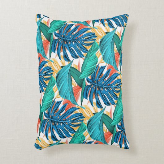 エキゾチック葉熱帯 アクセントクッション (正面(垂直))