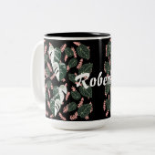 エキゾチック葉 ツートーンマグカップ (正面左)