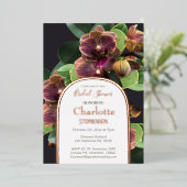 エキゾチック蘭ブライダルシャワーバラゴールドフォイルInv 箔招待状 (立ち正面)