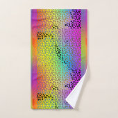 エキゾチック虹フェイクアニマルプリントバスタオルセット バスタオルセット (ハンドタオル)