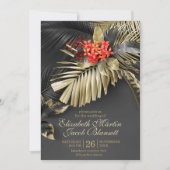 エキゾチック西インディアンジャスミン結婚トロピカル 招待状 (正面)