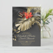 エキゾチック西インディアンジャスミン結婚トロピカル 招待状 (スタンド正面)