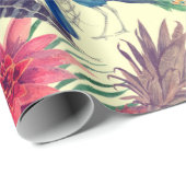 エキゾチック象クジャクかわいらし ラッピングペーパー (ロールコーナー)