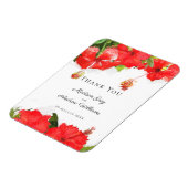 エキゾチック赤ハイビスカスフラワーアートありがとう マグネット (左側)