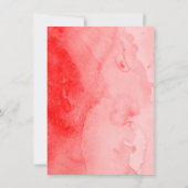 エキゾチック赤ハイビスカスフラワーアートブライダルシャワー 招待状 (裏面)